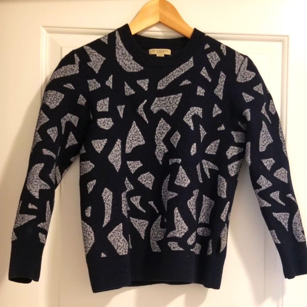 Burberry Brit navy& grey wool sweater M